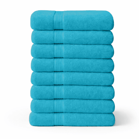 8 - Piece Large Bath Towels - Cotton Towel Set, 550 GSM, Soft & Absorbent - Bath Towels - Hurbane Home