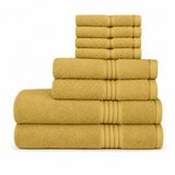 8 - Piece Luxury Cotton Towel Set – Soft, Quick - Dry & Absorbent - 8 piece Towels - Hurbane Home