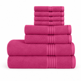 8 - Piece Luxury Cotton Towel Set – Soft, Quick - Dry & Absorbent - 8 piece Towels - Hurbane Home