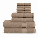 8 - Piece Luxury Cotton Towel Set – Soft, Quick - Dry & Absorbent - 8 piece Towels - Hurbane Home