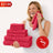 8 - Piece Luxury Cotton Towel Set – Soft & Quick - Dry Bath Towels - 8 piece Towels - Hurbane Home