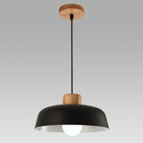 Lampsmodern-UK Nordic Wooden Pendant Light Aluminum Accents D11.8 H5.5in