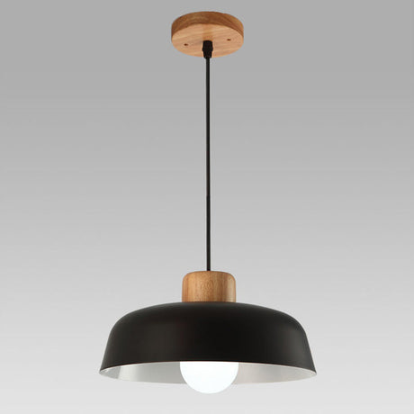 Lampsmodern-UK Nordic Wooden Pendant Light Aluminum Accents D11.8 H5.5in