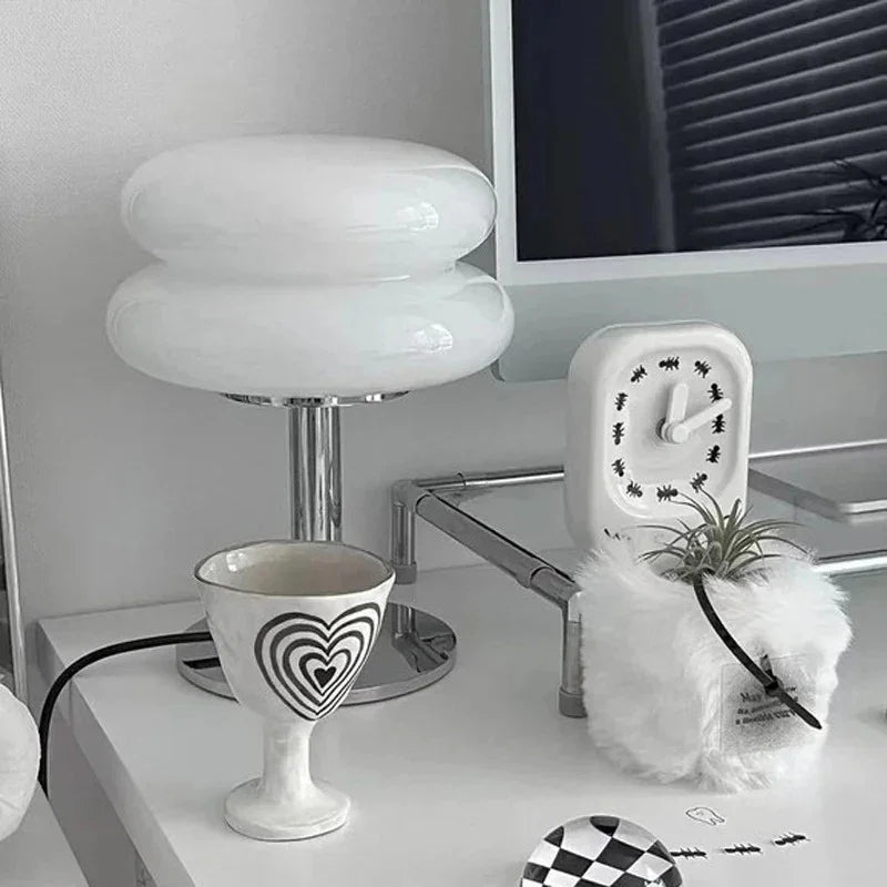 Elenorra Spinetta Retro Table Lamp Double Glass 11in H 7.1in