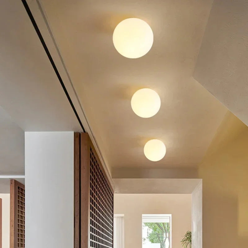 Elenorra Globa Ceiling Lamp 4.7in White Glass Gold Base