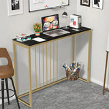 Luxury Sintered Stone Console Table with Gold Iron Legs