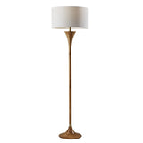 Adesso Rebecca Rubberwood Floor Lamp with Brass Accent Shade