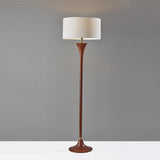Adesso Rebecca Rubberwood Floor Lamp with Brass Accent Shade