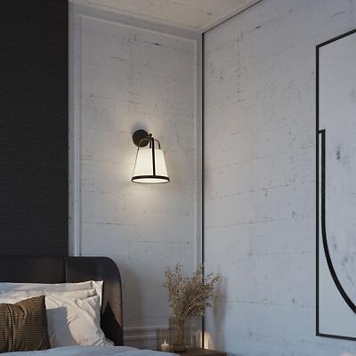 Lizzette Med Base Wall Sconce Black Steel Frame Acrylic Shade