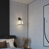 Lizzette Med Base Wall Sconce Black Steel Frame Acrylic Shade