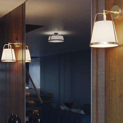 Lizzette Med Base Wall Sconce Black Steel Frame Acrylic Shade