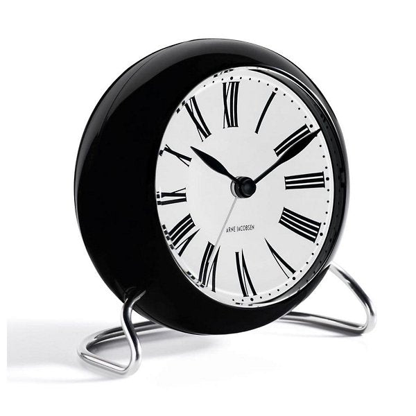 Arne Jacobsen Roman Table Alarm Clock with Quartz Snooze Light