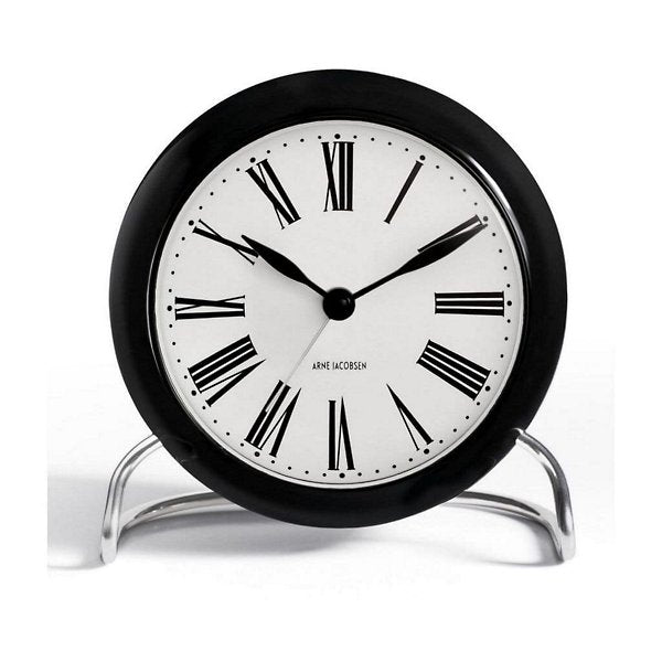 Arne Jacobsen Roman Table Alarm Clock with Quartz Snooze Light