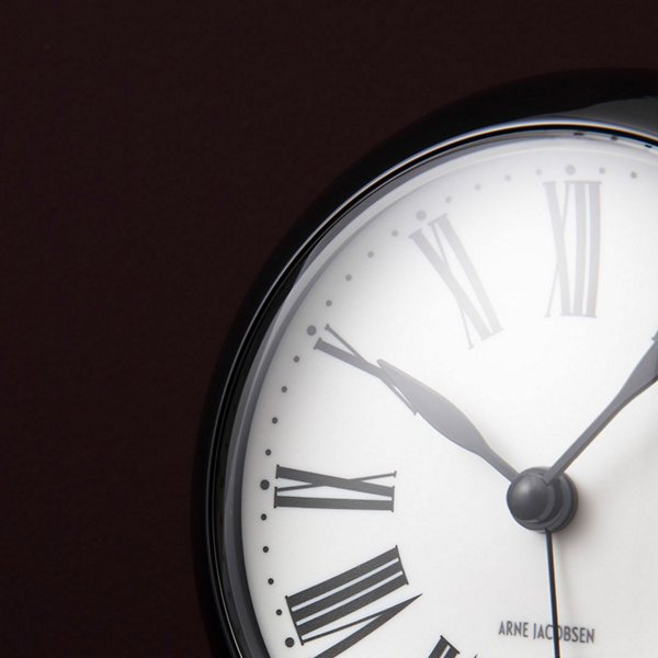 Arne Jacobsen Roman Table Alarm Clock with Quartz Snooze Light