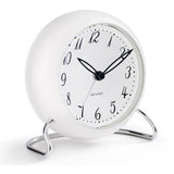 Arne Jacobsen LK Retro-Modern Table Alarm Clock White Metal