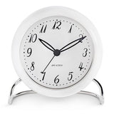 Arne Jacobsen LK Retro-Modern Table Alarm Clock White Metal