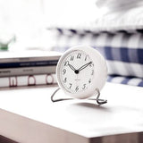 Arne Jacobsen LK Retro-Modern Table Alarm Clock White Metal