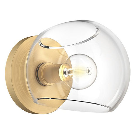 Willow Wall Sconce Brushed Gold with Clear Glass Shade