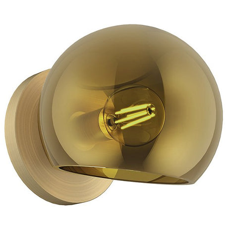 Willow Wall Sconce Brushed Gold with Clear Glass Shade