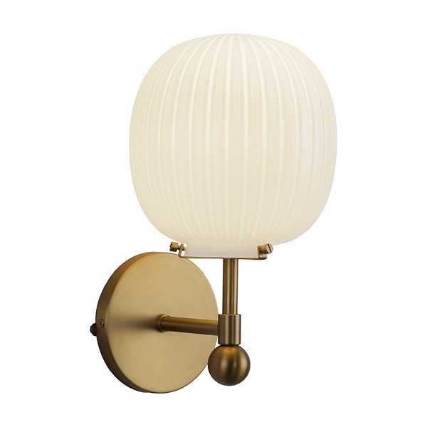 Cherise Ribbed Opal Glass Wall Sconce by Alora Mood