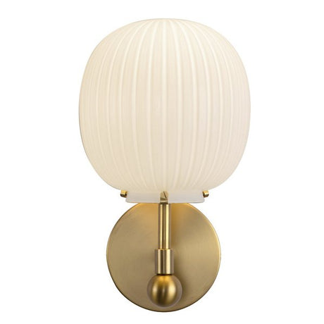 Cherise Ribbed Opal Glass Wall Sconce by Alora Mood