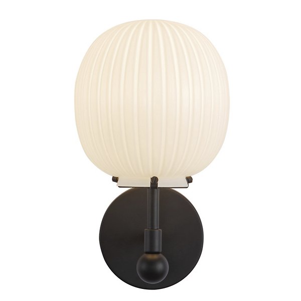 Cherise Ribbed Opal Glass Wall Sconce by Alora Mood
