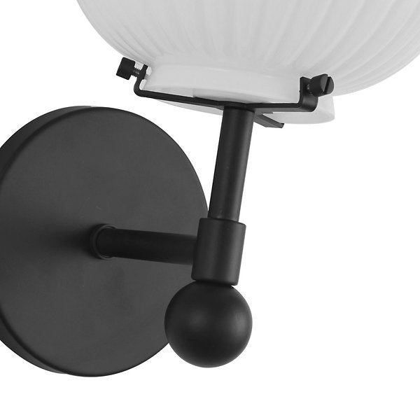 Cherise Ribbed Opal Glass Wall Sconce by Alora Mood