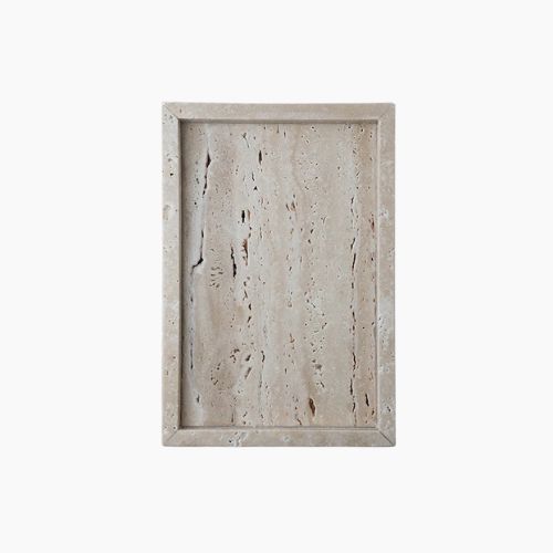 Travertine Stone Tray - Minimalist Organizer for Perfume, Candles and Jewelry