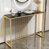 Luxury Sintered Stone Console Table with Gold Iron Legs