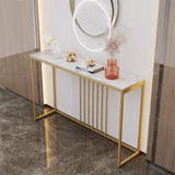 Luxury Sintered Stone Console Table with Gold Iron Legs