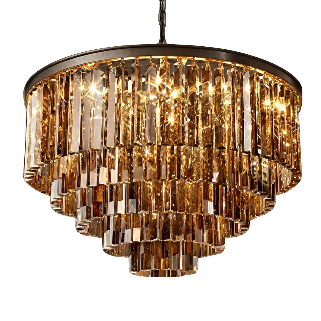 Aeryvon Vintage Luxury Crystal Chandelier Elegant Pendant Fixture