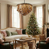 Aeryvon Vintage Luxury Crystal Chandelier Elegant Pendant Fixture