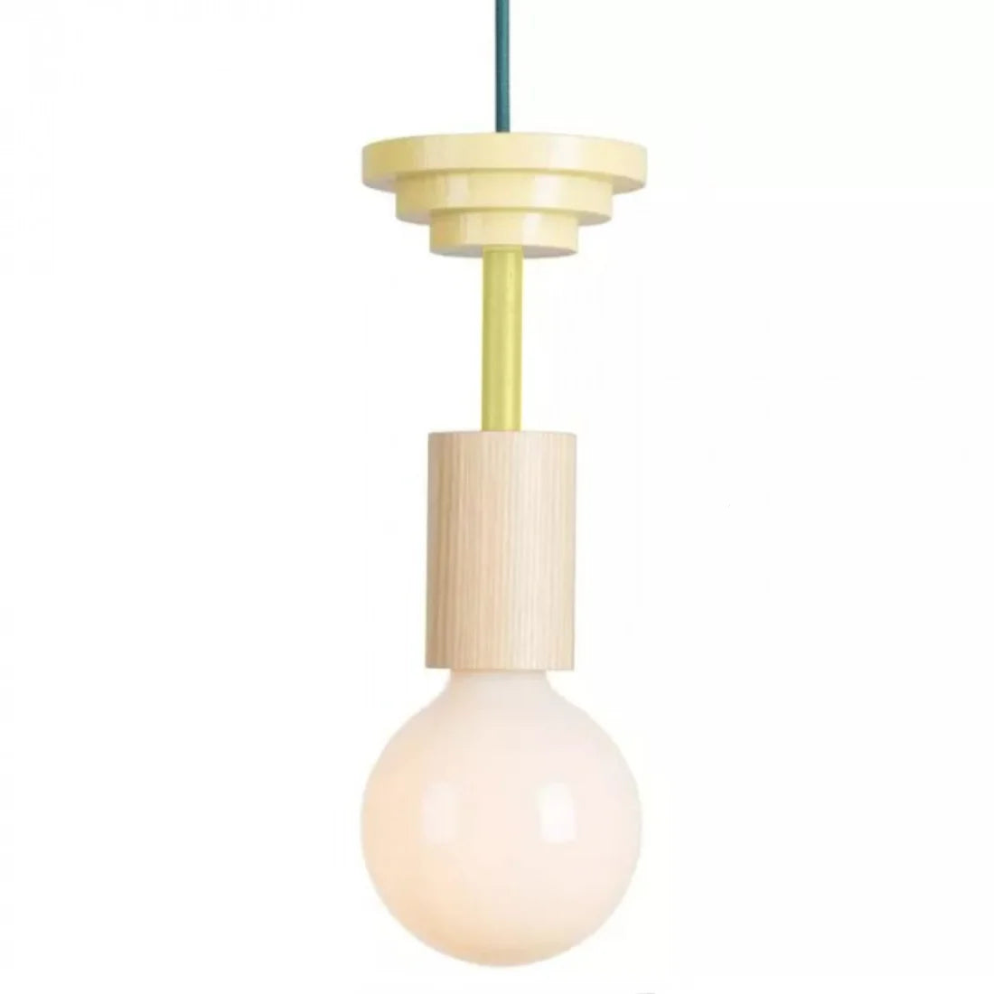Alvar Multicolor Geometric Wood Pendant Light Modern Fixture