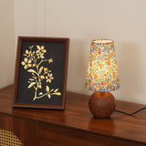 Vintage Anna Floral Table Lamp Wood Fabric 1-Light
