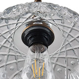 Retro glass flower pendant light showing the petal-shaped shade rim