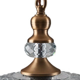 Brass fitting and faceted crystal on the glass flower pendant light