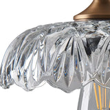 Vintage-style glass flower pendant light with warm ambient glow