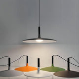 Pendant Light Flat Aluminum Shade LED Modern Minimalist Hanging Lamp