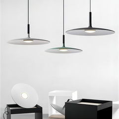 Pendant Light Flat Aluminum Shade LED Modern Minimalist Hanging Lamp