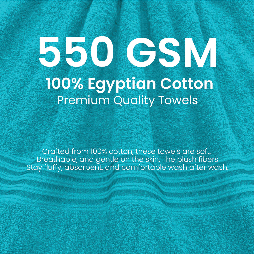Premium Bath Towel Sets – 100% Egyptian Cotton, 550 GSM, 4 and 8-Piece Sets