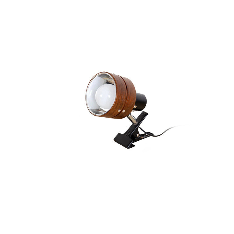 Japanese Style Table Lamp Wood Iron Acrylic Round Clip E26