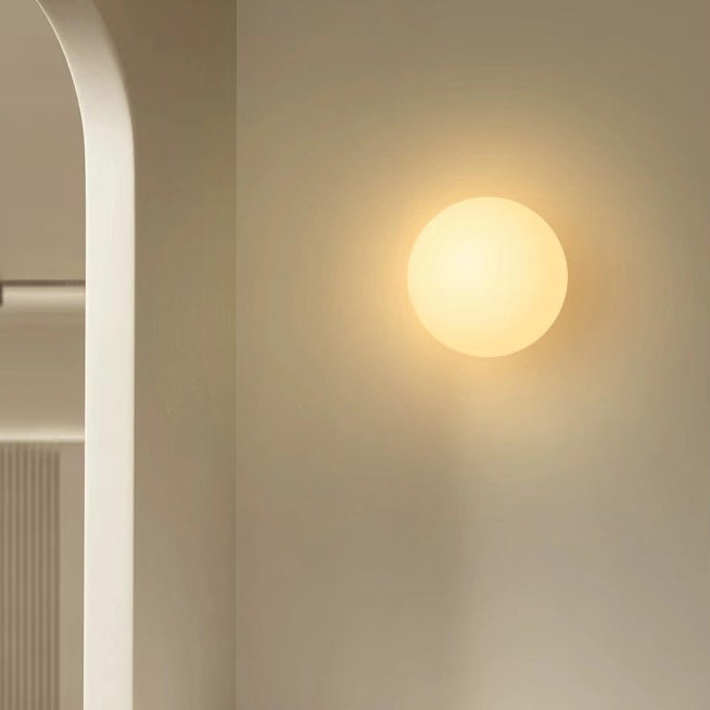 Modern Minimalist Orb Glass Wall Sconce Lamp 1-Light