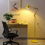 Detail of the two jointed spring sections on the adjustable floor lamp arm