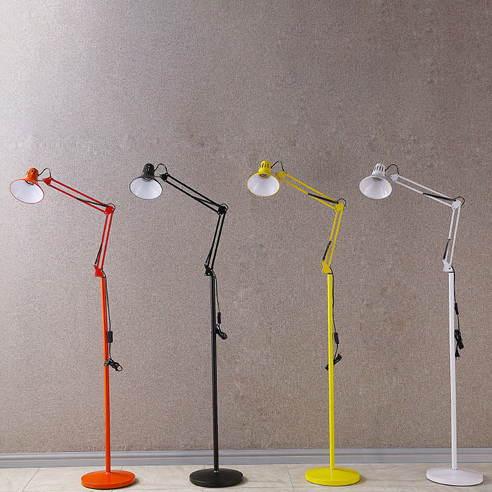 Round weighted base and lower stem of the iron reading floor lamp
