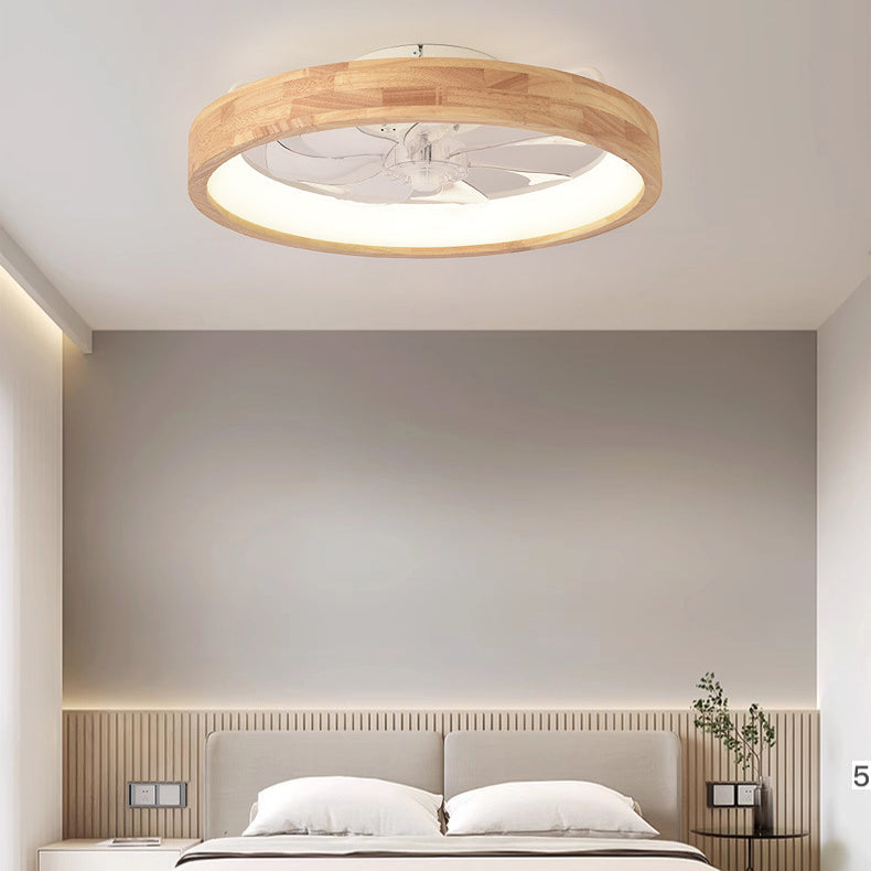 Side profile of the low profile flush mount wood ceiling fan light