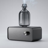 Black Essential Oil Nebulizing Waterless Rechargeable Diffuser Wood and Glass
