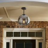 Lampsmodern-UK Retro Copper Glass Ceiling Light Semi-Flush 9.8in