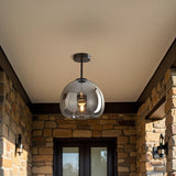 Lampsmodern-UK Retro Copper Glass Ceiling Light Semi-Flush 9.8in