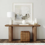 Chloe Console Table - Solid Wood Hallway Accent with Storage Shelves
