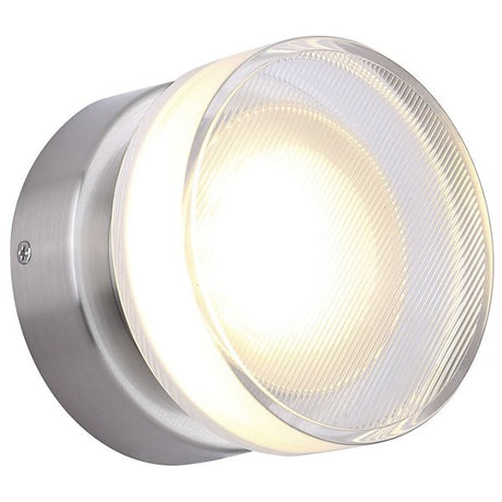 Canarm Benni Ribbed LED Wall Flushmount Light Fixture, Brushed Nickel Finish